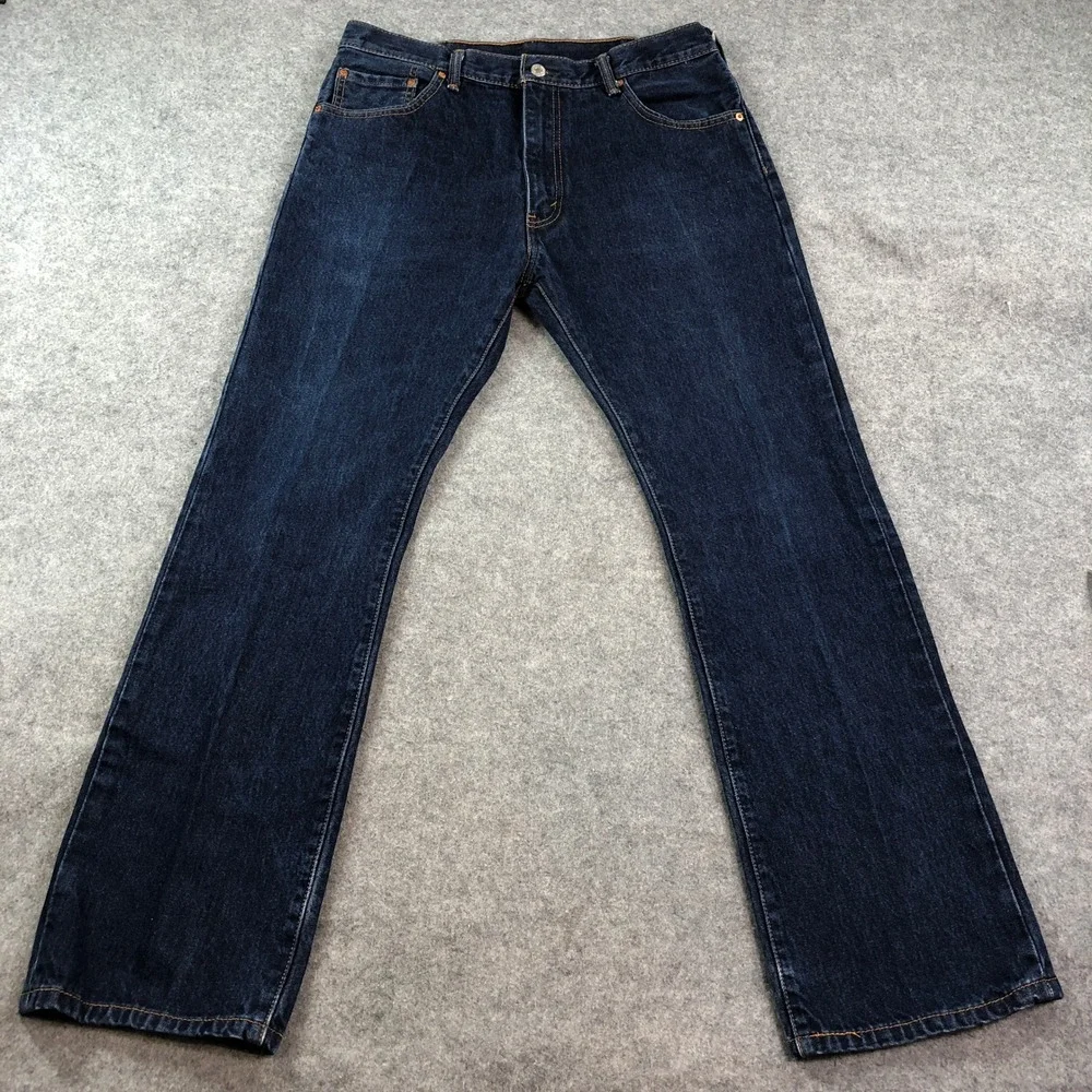 Levis 517 Mens Jeans 35x32 Bootcut Blue Dark Wash Regular Fit mid Rise